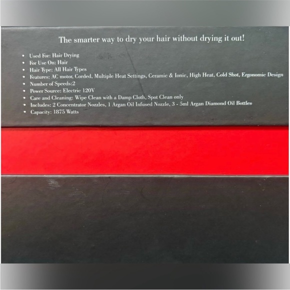 Argan Turbo Hair Dryer Set in Red and Black - Picture 6 of 6